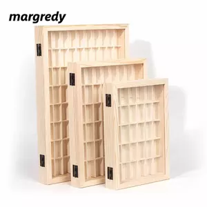 Giá trưng bày MARGREDY, bằng gỗ có nắp hộp lưu trữ, chống bụi đa năng dung lượng cao thực tế cho băng Cassette 135 phim