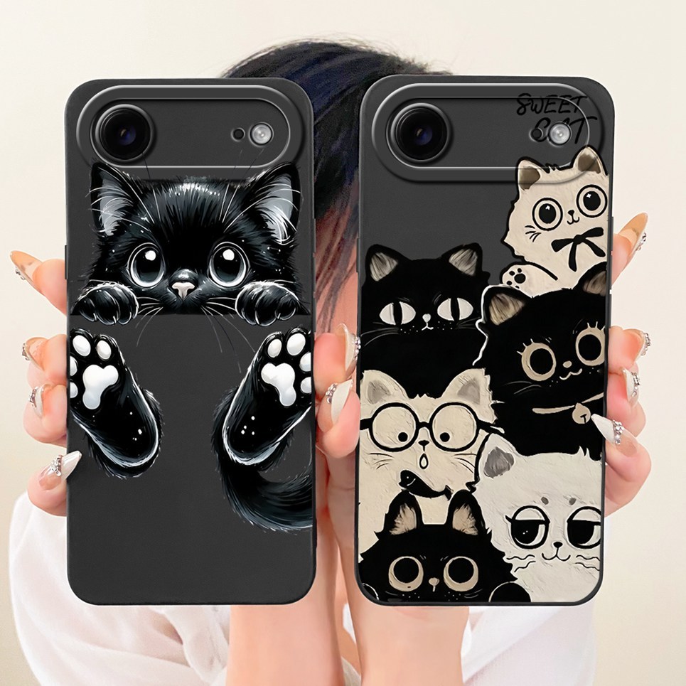 Mèo Đáng Yêu Hoạt Hình Họa Tiết Động Vật Dành Cho iPhone 17 Air 17 Slim iPhone Air Phone Case Camera Bảo Vệ Mềm Vỏ Silicon Lỏng