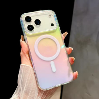 [JLK] ốp iphone 17 pro feỐp từ tính trong suốt Gradient đầy màu sắc Aurora cho iPhone 17 16 15 14 Pro Max Plus 13 12 11 17 Air Transparent Soft TPU Cover cho S25 Edge S24 S23 FE S22 Ultra A16 A26 A36 A56