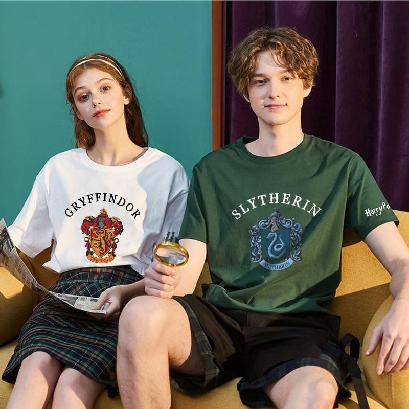 Áo Thun Burgundy Phong Cách Preppy Harry Potter - Bộ Đôi Gryffindor