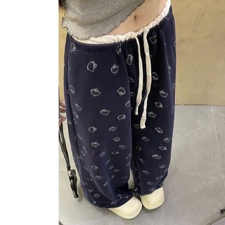 Quần nỉ in họa tiết Hello Kitty cạp trắng cực dễ thương dành cho nữ