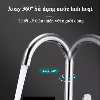 Vòi Nước Nóng Lạnh Inox 304 - Thiết Kế Hiện Đại, Tiết Kiệm Nước & bền, Tặng 2 Dây Cấp Nước 80cm