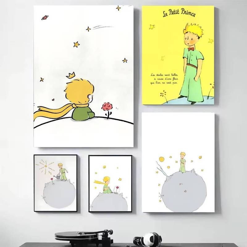 Hoàng Tử Bé Người Có Ngôi Sao Trích Dẫn Retro Hoạt Hình Poster HD Poster Nhà, Phòng, Thanh, Cafe Trang Trí Tranh Treo Tường Nghệ Thuật