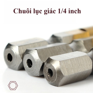 Mũi Khoan Đa Năng,Bộ 6 Mũi Khoan Taro HSS Phủ Titan,Chuôi Lục Giác