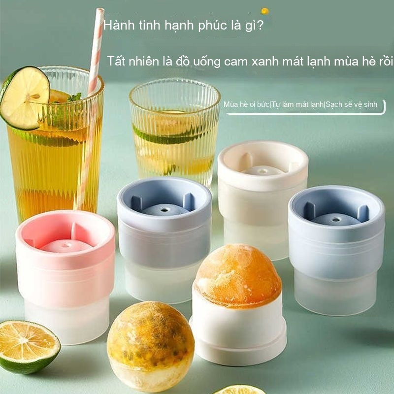 Làm Đá Hình Tròn Lớn 6CM Tiện Lợi Khuôn Silicon Làm Đá Tròn Viên Cỡ Lớn
