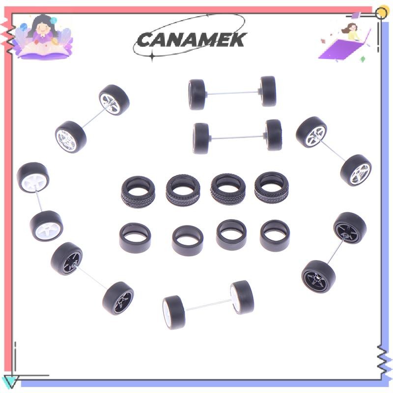 CANAMEK 1 Bộ DIY Racing 1: 64 Bánh Xe Ô Tô Cho Lốp Cao Su Có Trục Bánh Xe Mô Hình Sửa Đổi Phần CSF