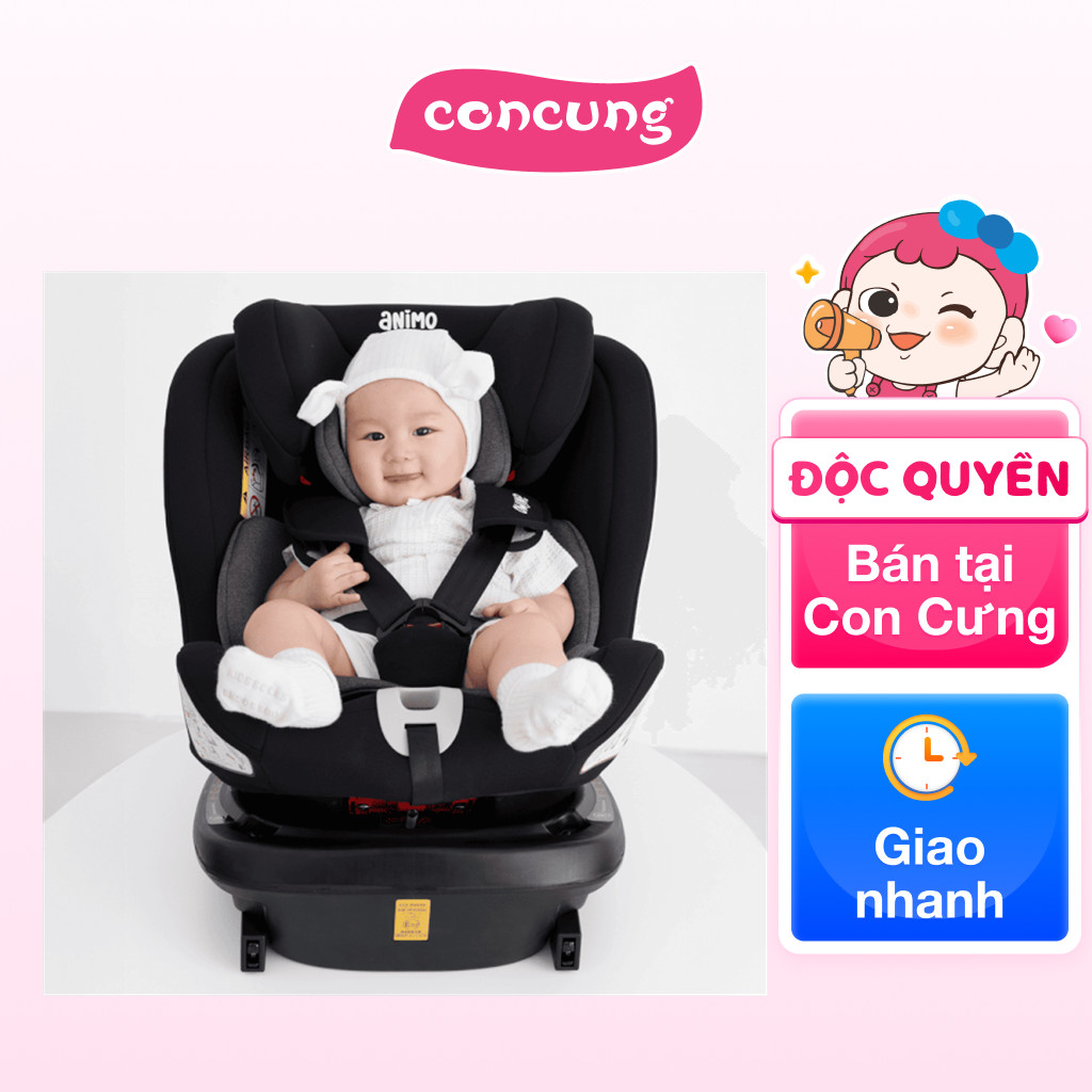 Ghế ngồi ô tô Animo OneFit Isofix 360 (0-36kg, R44, CS008, Onyx)