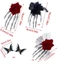 KIN Gothic Skeleton Tay Phụ Kiện Tóc Với Ren Hoa Hồng Chi Tiết Kẹp Tóc Halloween
