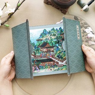 ENWEI 4 Cái [Dòng Phục Hồi Đồ Cũ] Nhãn Dán Phong Cảnh 3D Chất Liệu Chống Thấm Nước Kích Thước Lớn Biệt Thự Đỏ Sân Vườn Phong Cách Cổ Đại Sổ Lưu Niệm Tạp Chí Người Lập Kế Hoạch Trang Trí Văn Phòng Phẩm Nhãn Dán