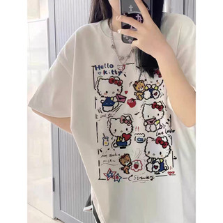 HIIXIIVI 100% Cotton Áo Thun Nữ Tay Ngắn Mùa Hè Phong Cách Hàn Quốc Thường Ngày Quá Khổ Người Phụ Nữ Baggy Rời Tee Nữ Độc Đáo 2026