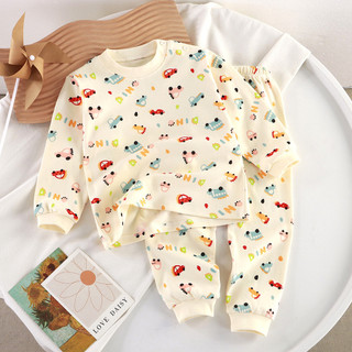 (3m-8Yrs) Bộ đồ lót trẻ em in hình ngọt ngào - Bộ đồ ngủ giữ nhiệt 100% Cotton mềm mại, Quần áo gia đình mùa xuân / mùa thu ấm cúng cho trẻ mới biết đi