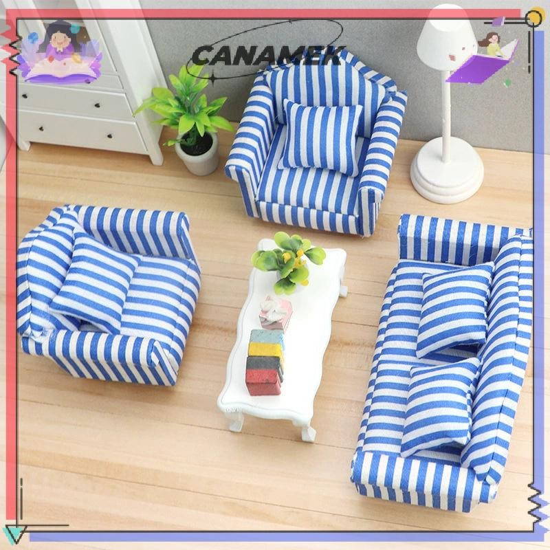 CANAMEK 1 / 12 Nhà Búp Bê Mô Phỏng Sofa Mô Hình Búp Bê Nhà Thu Nhỏ Đơn / Đôi Sofa Phòng Khách Trang Trí Nội Thất Micro Cảnh Đạo Cụ CSF