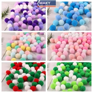 Onetimingcool 100 Cái / lốc Pompom Fluffy 10 Mm Coloful Sang Trọng Thủ Công Thủ Công DIY Trang Trí Băng Đô Tóc Chất Liệu Phụ Kiện VN