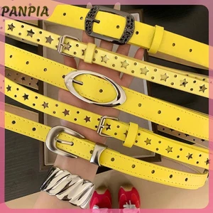 PANPIA-Thắt lưng nữ màu vàng chanh xu hướng dopamine, phù hợp phong cách subculture Y2K