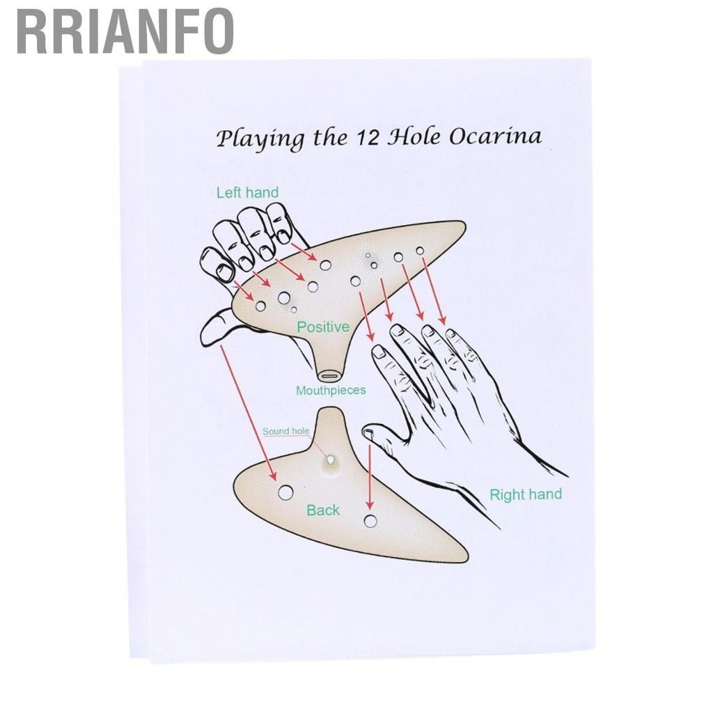 Rrianfo Rrianfo 12 lỗ nhựa Ocarina Flute Alto C nhạc cụ với điểm âm nhạc cho người yêu và người mới bắt đầu