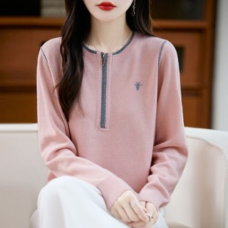Áo len dệt kim tay dài nữ, style Hàn Quốc đơn giản cho thu đông