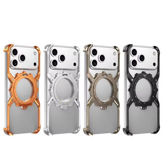 [JLK] Ốp Điện Thoại Đế Dạ Quang Kim Loại Từ Tính Cho iPhone 16e 17Air 17 14 13 15 Plus 16 Pro Max Nhôm Không Vành Ốp Lưng
