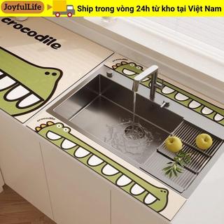 Thảm thoát nước vòi JOYFULLIFE, Thảm thấm bồn rửa chống trượt 10x60cm, Phim hoạt hình dễ thương có thể giặt được Lucky Cat Coffee Pad Phòng tắm nhà bếp
