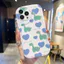 Ốp lưng tương thích cho iPhone 17 Air 16 15 14 13 12 11 Pro X XR XS Max SE 2020 6 7 8 Plus Kem gợn sóng cong cạnh Motif Khủng long nhỏ NYK439