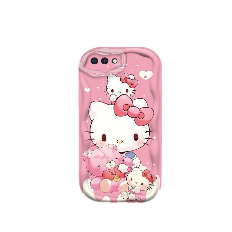 Ốp Silicon Hoạt Hình Cho OPPO A3S A1K A12E AX5 Realme C2 Bảo Vệ 3D Vỏ Điện Thoại Mềm TPU Kitty Sinh Viên Ốp Lưng Chống Sốc