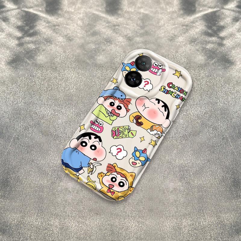 Ốp Silicon Hoạt Hình Cho OPPO A57 4G A77 4G A77S 4G 3D Bé Gái Vỏ Điện Thoại Mềm TPU Kitty Crayon Shin-chan Sinh Viên Chống Sốc Ốp Lưng