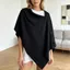 BRABRAA Dệt Kim Dày Ấm Poncho, Khăn Choàng Pashmina Dày Ấm Áp, Không Tay Có Nút Thường Ngày Nữ Đeo Vai Thu Đông