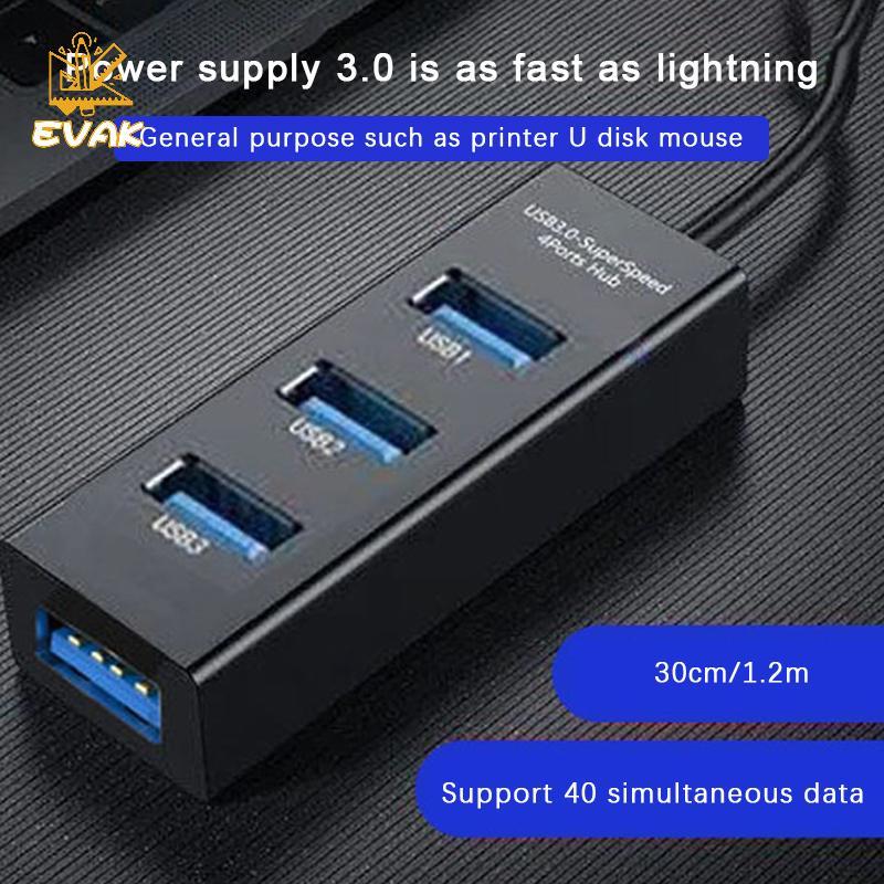 Alittlesetrtu 4 Cổng Đa Bộ Chia USB Hub + Bộ Chuyển Đổi Nguồn Điện, Bộ Mở Rộng 30cm / 1.2m Tốc Độ Cao Cho PC VN