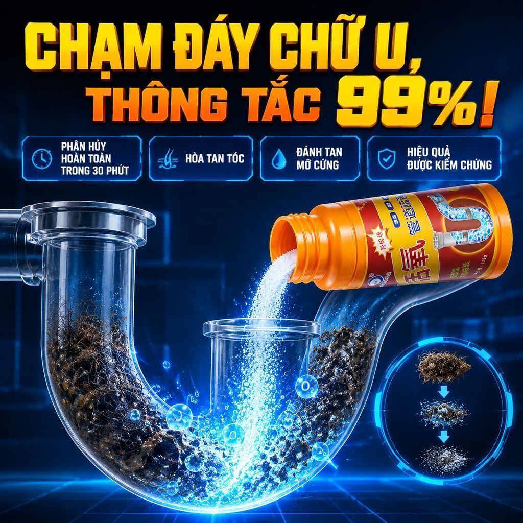 🔥sốc🔥Thông tắc 1 phút dung dịch thông cống | Khử mùi bồn cầu hiệu quả tức thì | Tẩy sạch tắc nghẽn bồn cầu vệ sinh ống
