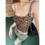 IAPPORTUNIA Da Báo In Sling, Look Slim Summer Spice Girl Vest, Thời Trang Thoáng Mát Thông Thường Khí Ống Top Ngoài Trời