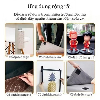COMBO 5 Miếng Dán Velcro Cố Định Ga Giường Dán Chống Trượt Thảm Sàn Khăn Trải Bàn Lót Ghế - SUNND