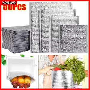 YRBWD 50 Cái / gói Túi Giấy Nhôm, Bảo Quản Đồ Uống Túi Cách Nhiệt Thực Phẩm, Hộp Đựng Giao Hàng Băng Lạnh Đóng Gói Ấm Áp Túi Làm Mát