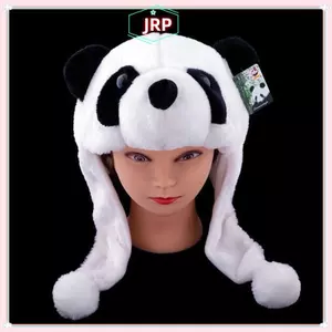 JRP Người Lớn Trẻ Em Hoạt Hình Sang Trọng Mũ Gấu Trúc Với Pom Đầu Dây Dài Giữ Nhiệt Ấm Mùa Đông Mũ JRP