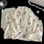 Bộ Đồ Ngủ Ba Mảnh Nguồn Việt Nam Lào, Quần Short Ngắn Tay, Quần Dài, Áo Cardigan, Cổ Lật, Bộ Đồ Nữ