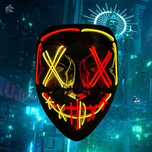 Đáng Sợ Rave Phát Sáng Mặt nạ LED Hóa Trang Colplay LED Sáng Mặt nạ Halloween Cho Trẻ Em Nam Nữ