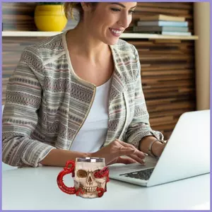 Đầu Lâu Cốc Cà Phê Tankard Cốc Cà Phê Đầu Lâu Bia Cốc Trà 3D Khắc Hai Mặt Đầu Lâu Cốc Cho Ngày Của Cha mueadsyvn