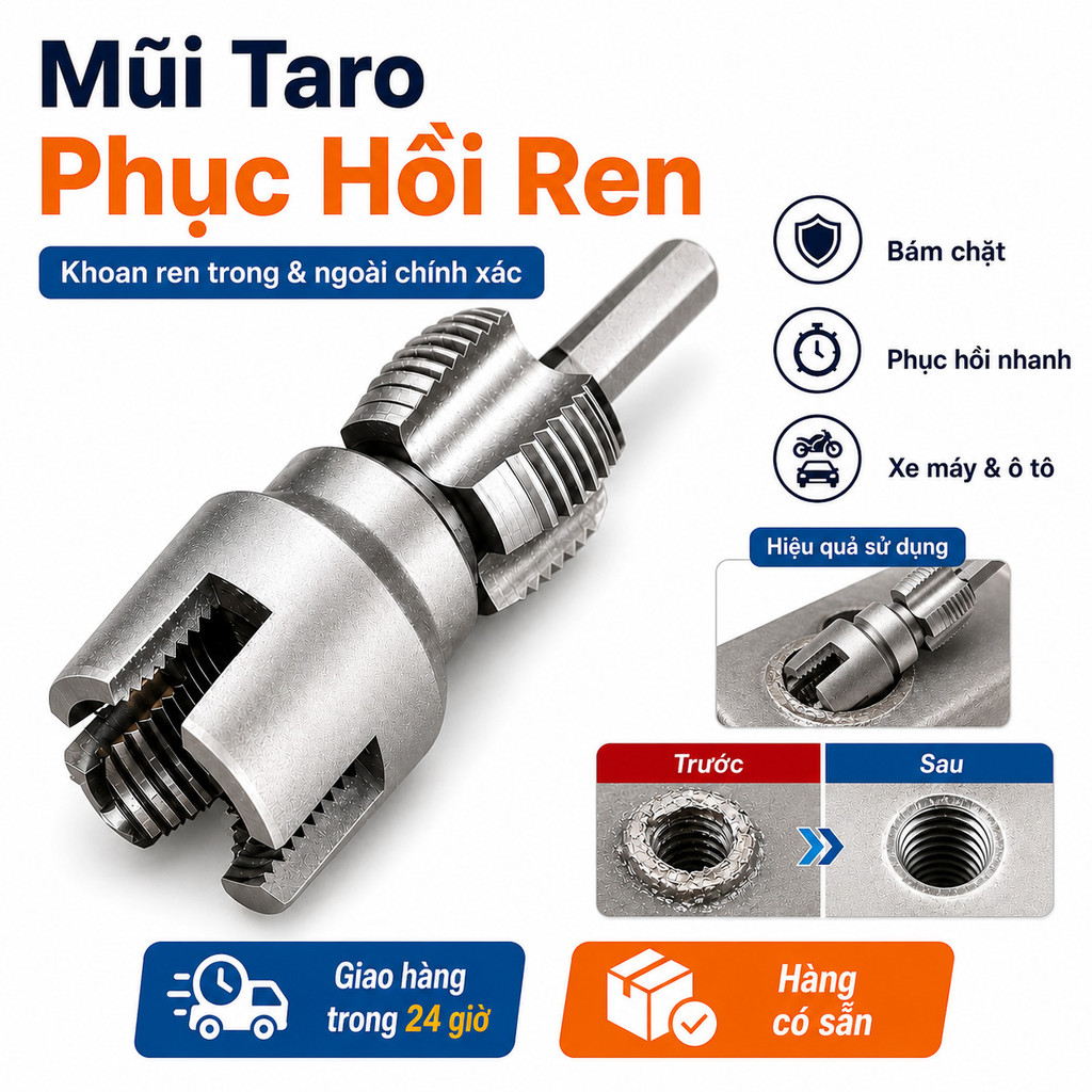 ⚡Ship Nhanh⚡Mũi khoan taro một thể chính xác trong ngoài | Khoan ren nội ngoại tinh vi | Bộ dụng cụ khoan lỗ ren đa năng