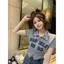 Áo thun ngắn tay cổ polo màu xám kiểu Mỹ Retro Chữ Dây kéo Cardigan Hot Girl Short Top Hợp thời trang