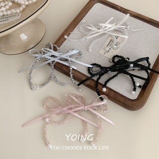 Yoing / Phong Cách Mới Pháp Handmade Đính Hạt Nơ Nhẹ Nhàng Lãng Mạn Phức Hợp Mỏ Vịt Kẹp Nữ