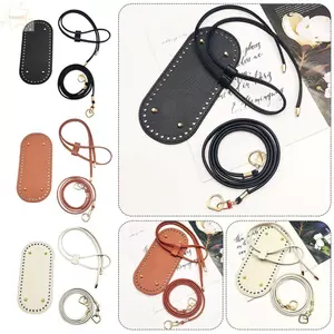 AWNGD 3 Cái / bộ Cho Túi Dệt Kim, Túi Móc Da PU Dài Đáy Túi, Đế Handmade DIY Dây Rút Khóa D Túi