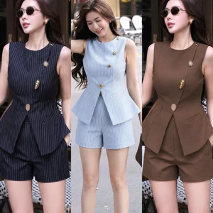 Set Bộ Đồ Nữ Ngắn Sang Chảnh Thiết Kế Mới Xẻ Tà KÈM PHỤ KIỆN THỜI TRANG Xu Hướng HIYU 66 STORE