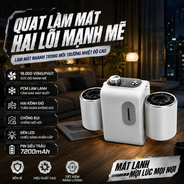 Quạt treo eo, quạt công trường, quạt ngoài trời, quạt hai tuabin, quạt gió mạnh, quạt leo núi, quạt cắm bảo hành 3 năm