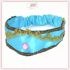 JRP Bé Gái Jasmine Xanh s Lớn Pha Lê Trẻ Em Mũ Công Chúa Ả Rập Tóc Cho Tiệc Cosplay Phụ Kiện Tóc JRP