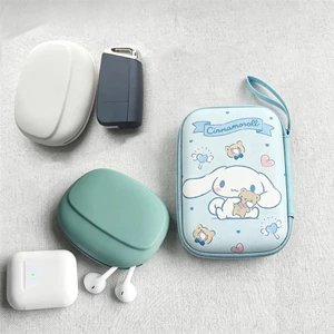 Túi lưu trữ sạc Cinnamoroll dễ thương, Túi sắp xếp cáp thiết kế in da PU, Túi đựng điện tử đóng cửa có dây kéo dung tích lớn Sử dụng du lịch