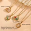 Châu Âu Mỹ Hợp Thời Trang Mạ 18K Vàng Thật Thép Titan Trang Sức Tình Yêu Giọt Nước Kẻ Sọc Đa Kim Cương Niche Trái Tim Đào Với Nhiều Màu Sắc Vòng Cổ Kim Cương Nữ