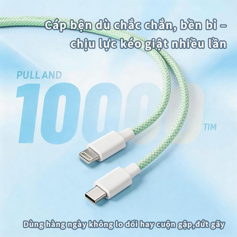 Sạc nhanh 20.W (Bộ chuyển đổi PD20.W) Cáp Type-c USB tương thích ip phụ kiện điện thoại ip6-14prmax