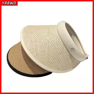 Mũ đi biển YRBWD, Mũ rơm mái hiên lớn chống tia cực tím, Tấm che chống nắng hợp thời trang Mũ rỗng