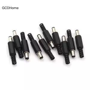 GCDHome 10 Cái 2.1mm x 5.5mm Nam DC Cắm Điện Soet Ja Kết Nối Vỏ Nhựa HOT