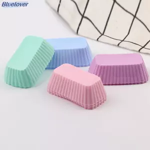 Bluelover 5 Chiếc Khuôn Bánh Silicon Hình Chữ Nhật Muffin Cốc Bánh Nướng Khuôn Nhà Bếp Bánh Ngọt Dụng Cụ Mới