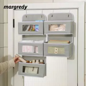 MARGREDY Over Door Sắp xếp lưu trữ cửa sổ PVC bền bỉ, Tiết kiệm không gian 3 / 4 / 5 tầng phía sau túi cửa cho phòng ngủ