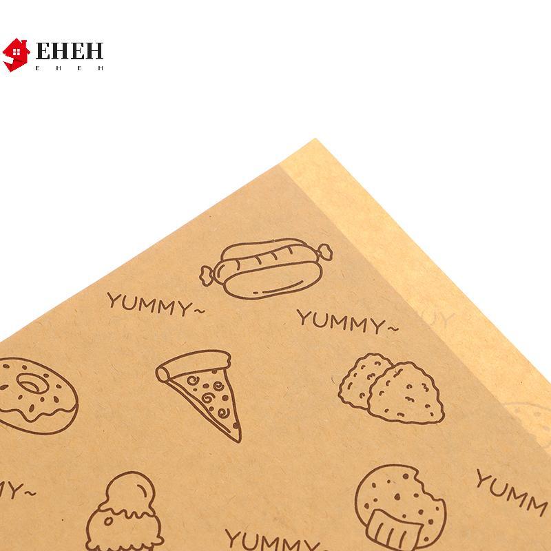 [EHEH] 50 Cái Hoạt Hình Dễ Thương Giấy Sáp Vuông Sandwiches Burgers Khoai Tây Chiên Bọc Túi Giấy Wd Giấy Nướng Thực Phẩm Túi Đựng VN